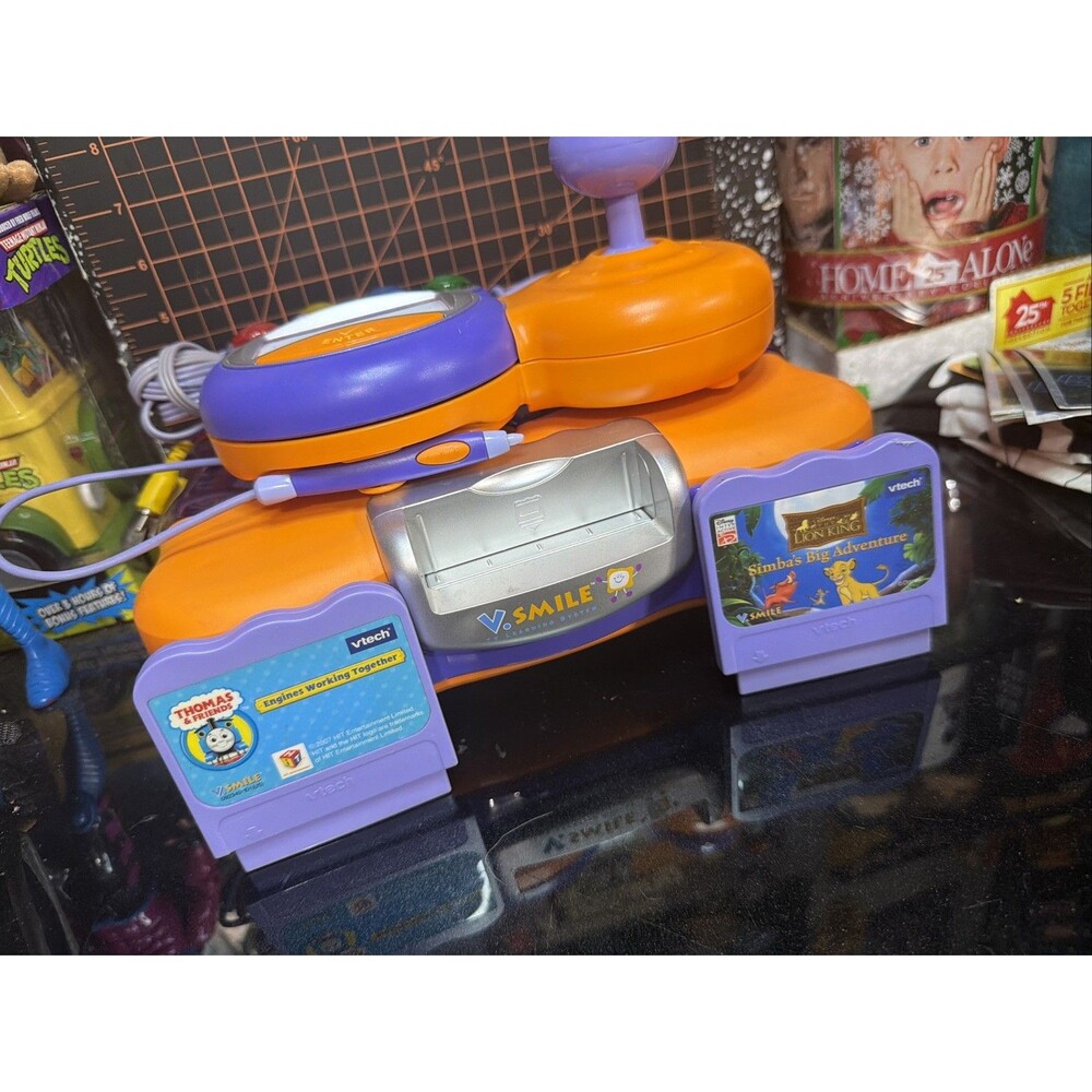 VTech V.Smile Learning System Console Controller 2 Games Thomas Lion King, No DC
